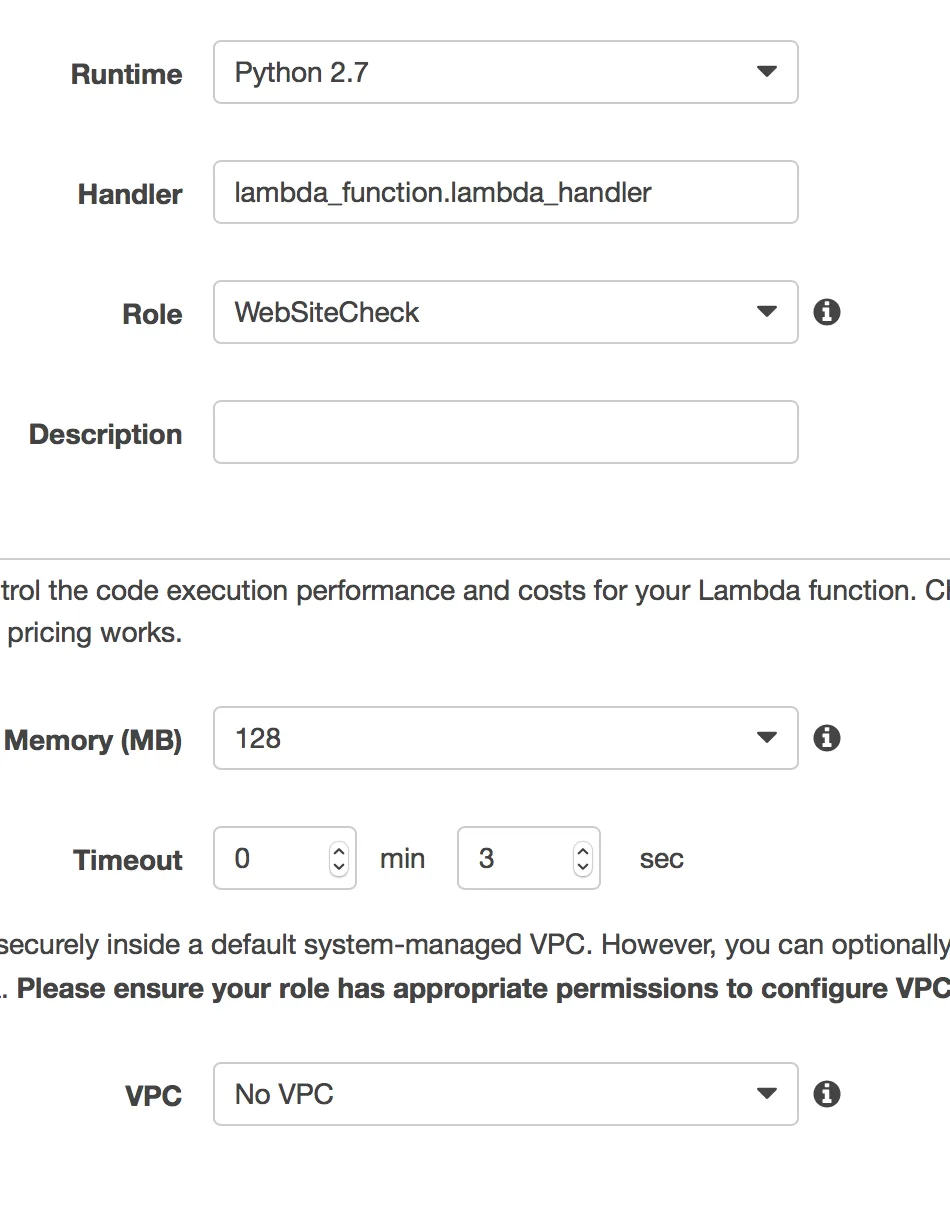 lambda config