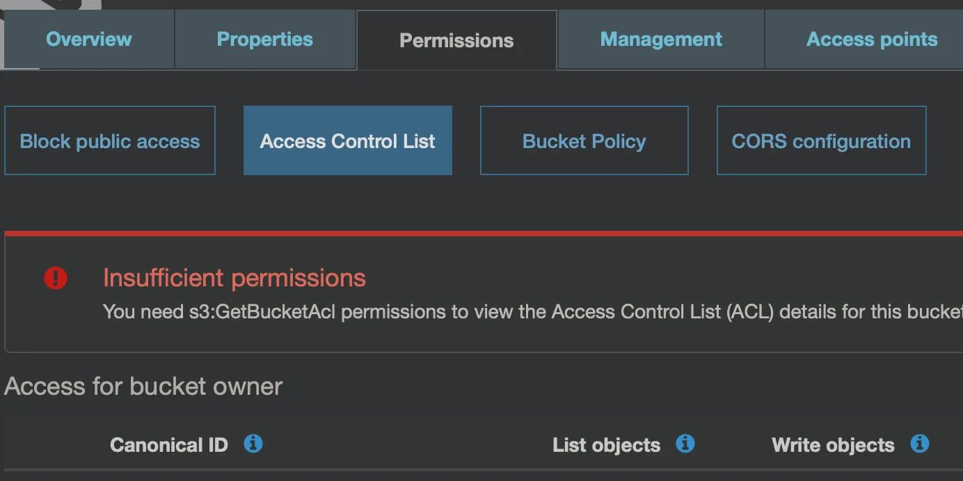 Bezpieczna dane na S3 i blokowanie dostępu do Access Control Lista