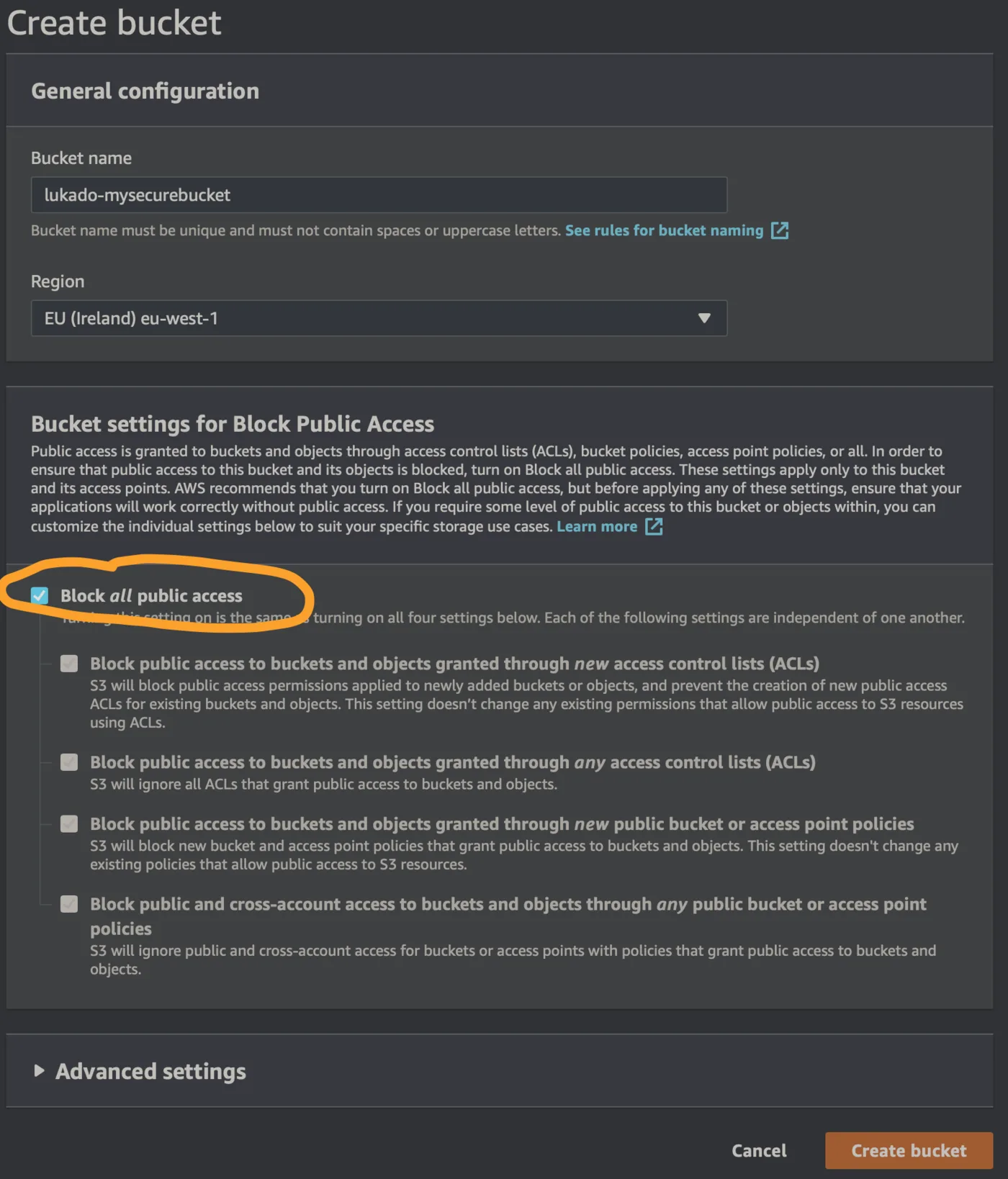Jak bezpiecznie przechowywać dane na S3 konfiguracja Block Public Access na bucket S3