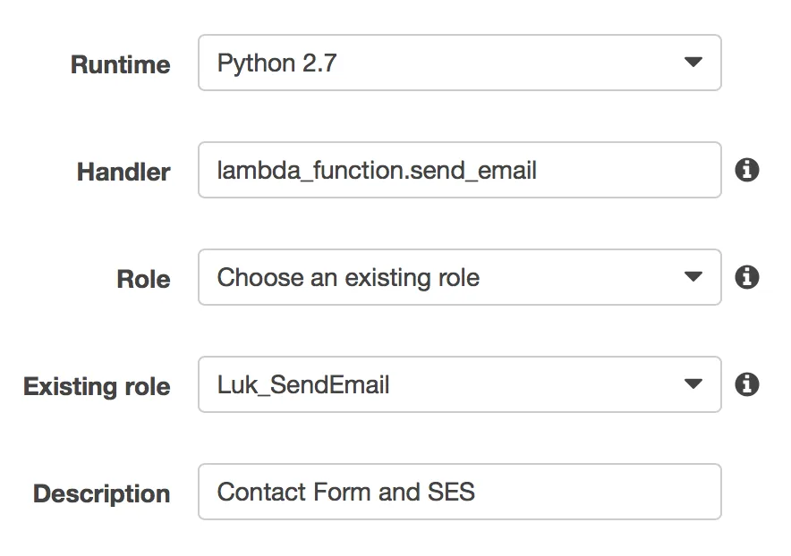Lambda settings